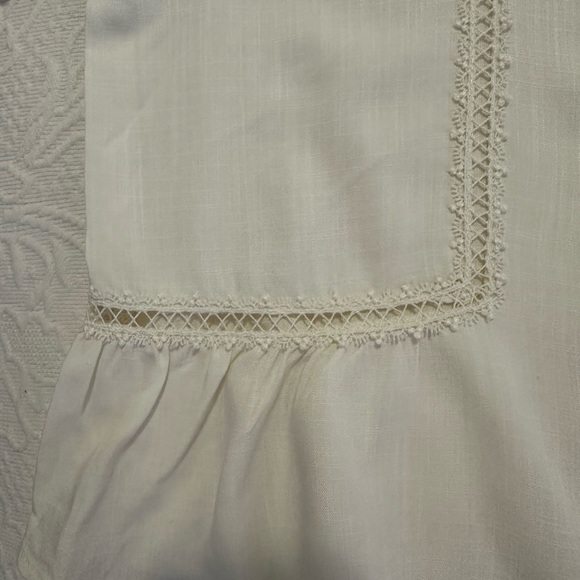 LACE INSERT SHIRT OYSTER-WHITE . SIZE XL - Picture 4 of 6